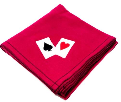 Card Table Cover: Card Suits Pair Design, Burgundy main image